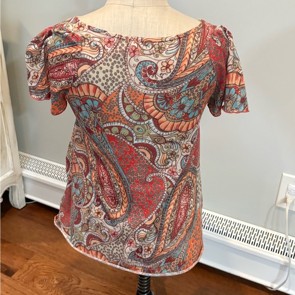 Bohemian Paisley Top with Lace Detail - Picture 3 of 3
